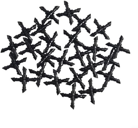 UTTASU Effizientes Bewässerungssystem mit 4 mm 4-Wege-Kreuz-Mikrobewässerung, Stachelverbinder, perfekt für landwirtschaftliche Tropfbewässerung (50 Stück), 1224533136