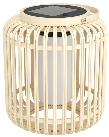 EGLO LED Bordslampa Solar Marliano, Solcellslampa Utomhus För Trädgård Och Terrass, Dekorativ Rotting Balkong, Utomhusbelysning Boho, Lykta Utomhus Rotting, IP44