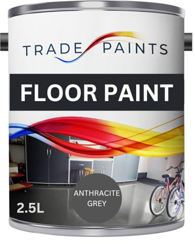 Trade Paints Heavy Duty Quick Dry Floor Paint - Garage, Workshop, Warehouse, Industrial Floor Paint - Ideal For Concrete, Stone, Brick, Wood & Metal (Anthracite Grey, 2.5 l Pack of 1)