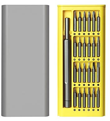 CLLBANT Juego de Destornilladores magnéticos 25 en 1, Punta de Destornillador Torx de precisión, Herramienta de desmontaje móvil