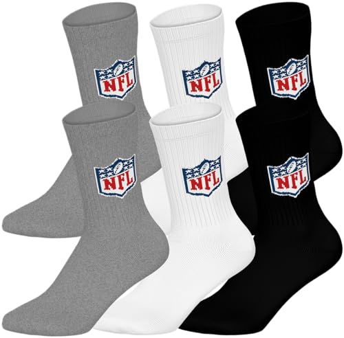 NFL Unisex Nfl Shield 6pk Crew Socks Sport socks (6er Pack)