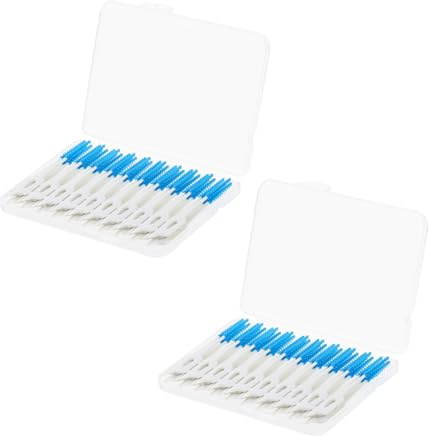 KOMBIUDA 80 Stück Interdentalbürsten Professionelle Zahnzwischenraumreinigung Weiche Borsten Blau Tragbar Für Mundpflege Zuhause Reise Büro