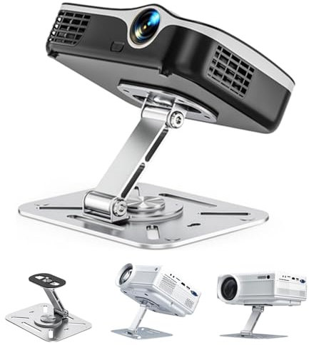 Desktop Projektorhalterung, 360° Drehbare Beamer Wandhalterung, Projektor Deckenhalterung mit 1/4 Gewinde Kompatibel mit den Meisten Projektor, Beamer Ständer für Heimkino, Spielzimmer, Büro
