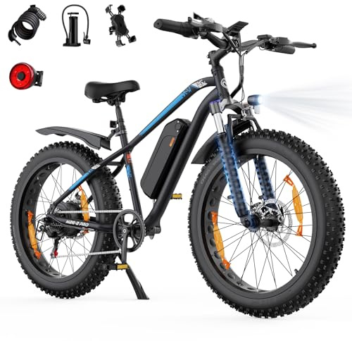 AOIHO E Bike, 26 x 4.0 Fat Tire EBike Herren Damen mit 48V 18Ah/13Ah Akku | Elektrofahrrad Reichweite 100-150 km, 250W 85NM Motor, Vollfederung, E Fatbike 7-Gang-All-Terrain E-Bike Mountainbike