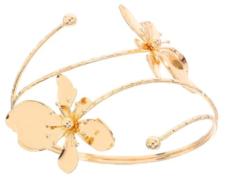TOVINANNA Bracciale da Donna da Braccio Superiore in Metallo Fiore, Design Aperto e Vestibilità Sicura, Stile Elegante per Uso Quotidiano e Matrimoni