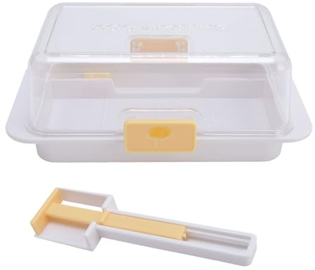 Greensen Beurrier, Porte-beurre avec Outil de et Balance pour 500 G, Fermeture Hermétique, Pieds Antidérapants, Lavable au Lave-vaisselle