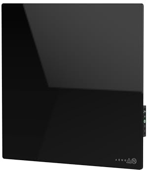 AENO Premium Eco Smart Quadro - Calefactor de pared infrarrojo 500W con termostato, WiFi, control por voz, pantalla LED, ahorro energético, diseño plano y elegante (negro)