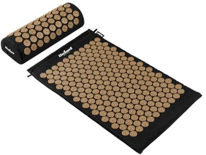 Rebel Electro Esterilla de Salud con púas de acupresión con Almohada 72 x 42 cm espigas Doradas RBA-6002-GL