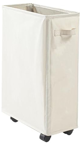 Rrlihjgu 42 Litros Contenedor Independiente De Esquina Estrecha,tela Oxford Clasificador De Ropa Impermeable,Cesta Plegable Grande Y Delgada Con Ruedas Almacenamiento De Ropa Sucia Para Lavar