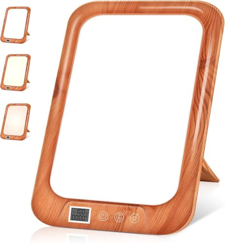 LOGT Lampe LED lumière du Jour 10000 lux Lampe de Luminothérapie avec 3 Températures de Couleur Variation tactile Lumière Solaire Fonction Minuterie Luminaire Lumière du Jour Fonction Mémoire