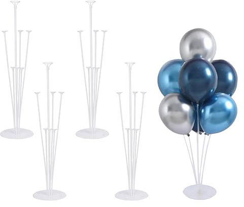 Balloon Stand Kit For Table - 4 Sets Balloon Sticks with Base For Birthday Graduation Party Decorations