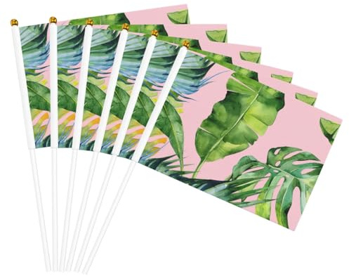 Drapeau léger imprimé feuilles de bananier fraîches - Décoration intérieure et extérieure - Pour événements et fêtes