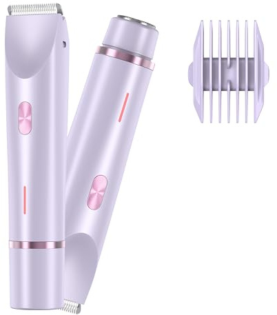 Rasoir électrique 2 en 1 pour femme, rasoir indolore pour femme, rasoir électrique sans fil humide et sec pour femmes, jambes, aisselles, poils pubiens, rechargeable IPX7 étanche (violet)