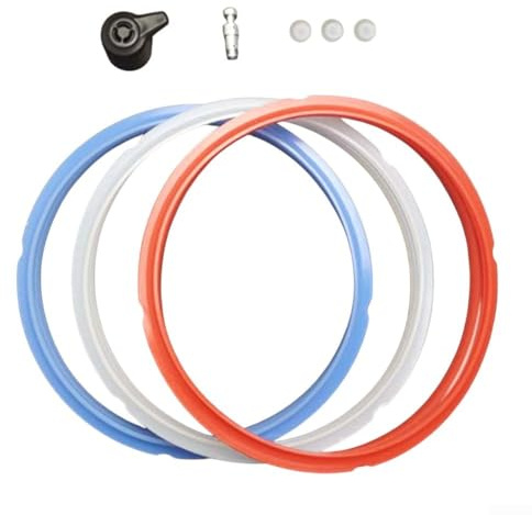 Oniissy Silikon-Dichtung für Ring-Ersatz für IP-DUO60, IP-DUO50 und -60 Schnellkochtöpfe – auslaufsicheres Design mit Dampfablassventil, Lebensmittel (weiß, 420D: 33 x 43 x 38 cm), 3 Stück