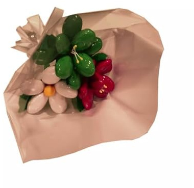Bouquet de Noël de frésias et marguerite dragées chocolat | Idée cadeau | Confiserie & Chocolat | France