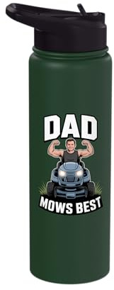 Dad Mows Best Lawn Riding Mower Stainless Steel Insulated Water Bottle
