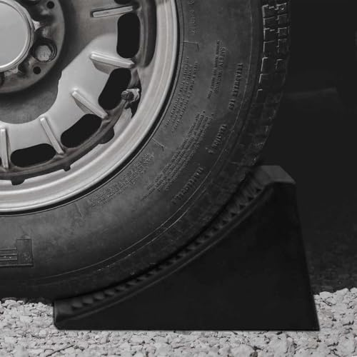 LoogCape Unterlegkeile 4 Stück Gummi 16x9x9 cm rutschfester Radstopper für Auto, Pkw, Lkw, Wohnmobil, Anhänger, Caravan, Traktor, Fahrzeug Sicherung, Parkhilfe, Pannenhilfe, Werkstatt