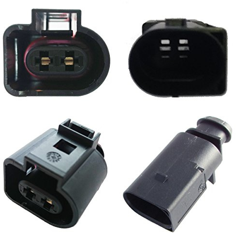Car Replacement Connector - 1J0973722 (Set) 2 Pin 1J0 973 722 Position Sunshade Compressor Air Conditioning Headlight Wash Water Pump Washer Pressure Converter Turbocharger Car