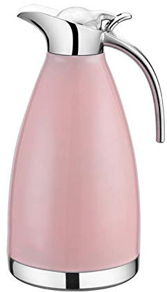 GUOCU Pichet Isotherme Cafetière Isotherme en Acier Inoxydable Thermos café - Double Usage Chaud et Froid,Rose,1.5 L（24 Hours Insulation）