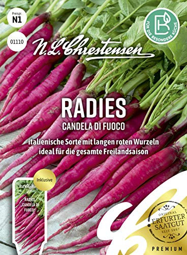 01110 N. L. Chrestensen Radieschen Samen | Alte Sorte | italienisches Radieschen Saatgut | Mild und Würzig