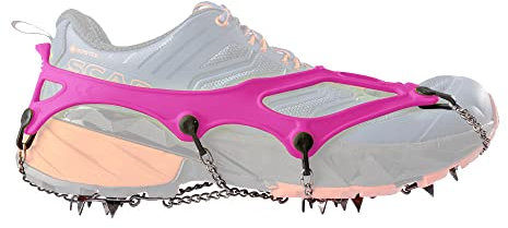 Nortec Steigeisen Fast Made in Italy für Fast Hiking und Trail Running Winterlauf auf EIS und Schnee, Ultraleichte Mikrostollen mit Etui (Pink,M)