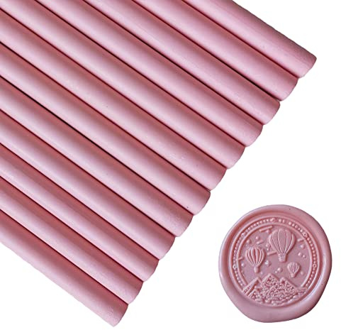 12 Stück Klebepistolen Siegel Wachs Sticks für Wachssiegelstempel, PORXFLY Siegelwachsstäbe, ideal für Karten, Umschläge, Geschenkverpackungen, Hochzeitseinladungen (Hell-Pink)