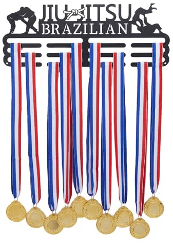 SUPERDANT Brasilianisches Jiu Jitsu Medaillenhalter Medaillen Aufbewahrung | Robuster,8 Zeilen Zur Aufbewahrung,Wandmontiert,Hohe Stabilität,Platzsparend,Geschenk