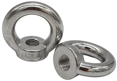 EZOTec - 2 Stück Ringmuttern M6 ähnl. DIN 582 - Edelstahl V2A A2 -Ösenmutter Augen-Mutter (gegossen, poliert)