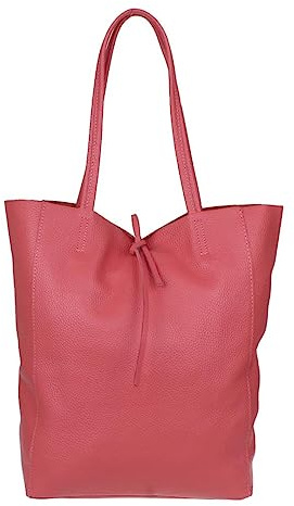 Girly Handbags Femme Sac à Main Ouvert en Cuir véritable pour Femme Corail