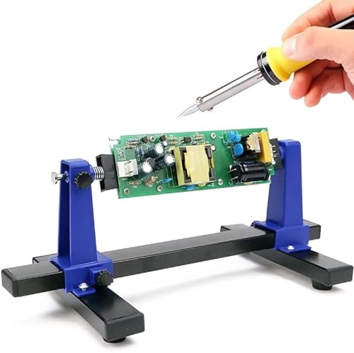 Telituny Verstellbarer Platinenhalter, 20x14cm Leiterplattenhalter 360° Drehbarer PCB-Klemmhalter Magnetischer PCB Leiterplatten Halter Lötmontageklemme, für Klemmen Reparieren Entlöten Nacharbeiten