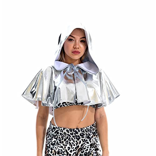 Generisch Party Mantel Party Kapuzenmantel Kurze Kapuzenmantel Kapuze Umhang Mädchen Cape Cosplay Party Halloween Cape Halloween Party Outfit Zubehör Für Erwachsene