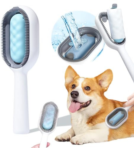 Spazzola Gatti con Serbatoio Acqua, Darryy Pettine Depilatore per Animali Domestici, Spazzola per Gatti a Pelo Corto, Spazzola per toelettatura Gatti, Spazzola Rimozione Peli Cane, 19 x 6.2 x 2.9 cm