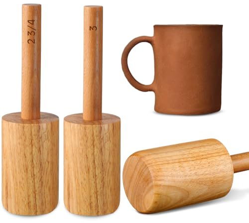 Baderke 2 Stück Tassen-Töpfereiformen, zum Erstellen von Töpferwaren, Tassenformen, Formwerkzeug, Unterstützung beim Handbau von Tassen (7,6 cm, 7,6 cm)