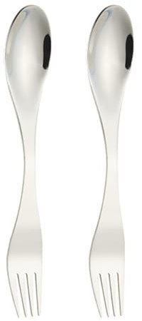 Jarsense Camping 2 in 1 Spoon,Stainless Steel Spork and Spoon,Portabale Picnic Tableware with Bag,Ultra Lightweight Spoon Fork for Outdoor/Camping/Travel/Picnic Tableware