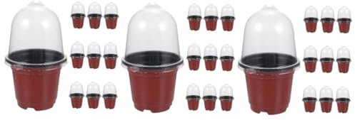 Happyyami 30sätze Teiliges Anzuchttöpfe Mit Kuppel Praktische Pflanzbehälter Für Garten Balkon Und Innenräume Für Sukkulenten Und Kräuter Langlebig Drainagelöchern