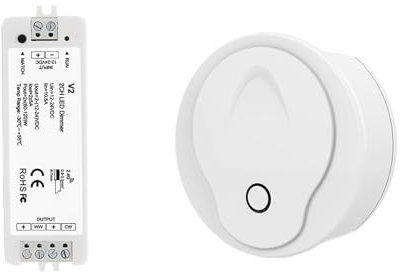 WW CW LED Dimmer Controller 12V 24V 2CH 10A RF 2.4G Wireless Remote Smart Wifi Dimmer Switch for doppie strisce luminose a LED CT bianche(Color:V2 and Wifi Set)