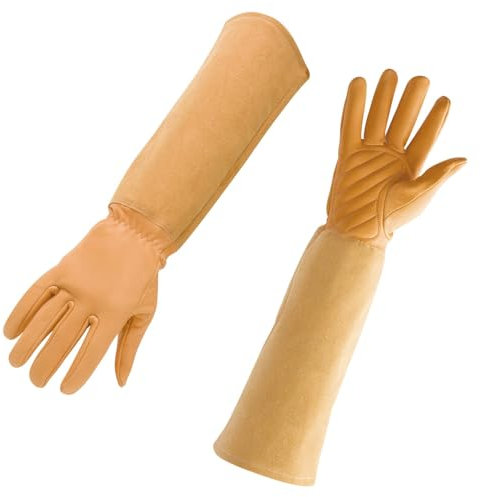 Teksome Lange Gartenhandschuhe Damen,Lange Gartenhandschuhe | Rosenhandschuh, dornensicher, Schnittsichere Handschuhe, langärmelige, pannensichere Handschuhe mit Unterarmschutz für Herren