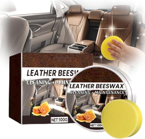 Auto Leder Reinigung Conditioner, Leder Bienenwachs Reinigung, Leder Reparatur Kit Auto Interieur, Leder Restorer für Autositze, Ledermöbel, Taschen, Schuhe, 100g (3)
