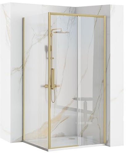 REA RAPID SLIDE 120X80 DUSCHKABIN BRUSH GOLD DUSCHKABIN TILLVERKAD AV LÄTTSTÄDAT MATERIAL