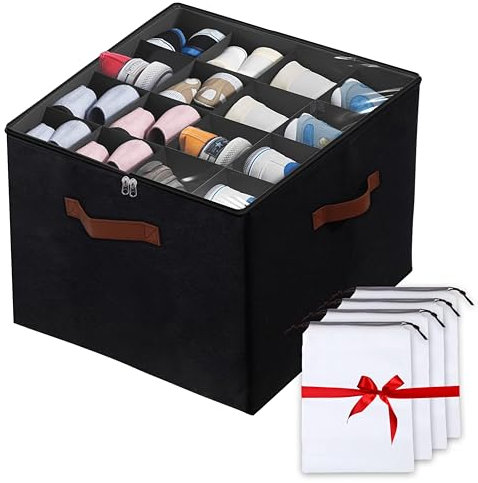 SABN STORE Organizer per scarpe, con 4 sacchetti, scarpe, per armadietto, scatole per scarpe, scatole per scarpe, scatole per scarpe, scatole per scarpe, scatole per riporre scarpe