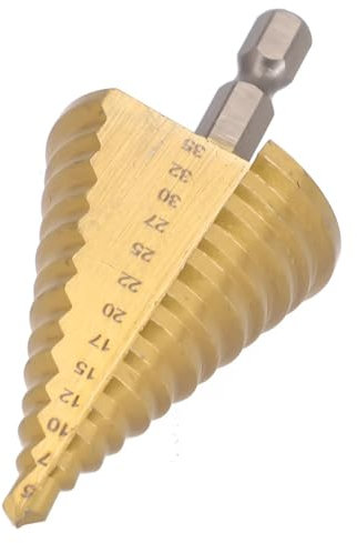 Dunxiles 5–35 mm HSS-Stufenbohrer, Gerade Nut, Titanbeschichtet, Lochschneider für Holz Und Metall, 13 Stufen, Kegelbohrer Mit Mehreren Löchern, Eisenwarenwerkzeuge
