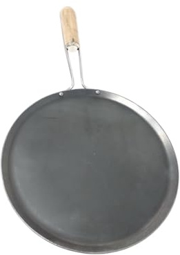 Cast Iron Dosa Tawa with Wooden Handle, 25.4 cm Crepe and Pancake Griddle Pan(10).