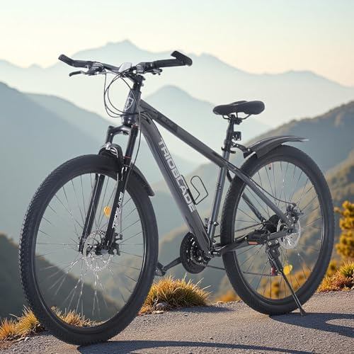 BSTSEL 24/26/27.5/29 Inch Mountain Bike with Front Suspension Fork Mountain Bicycle 21 Speeds with Dual Disc-Brake Suitable for Over 18 Years