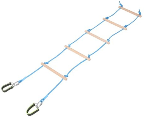 Milisten Scala Da Arrampicata in Legno Per Ragazzo Ragazza Di Gioco Scala Di Corda Morbida Accessori Per Parco Giochi All Aperto e Interno Di Corda Sospesa