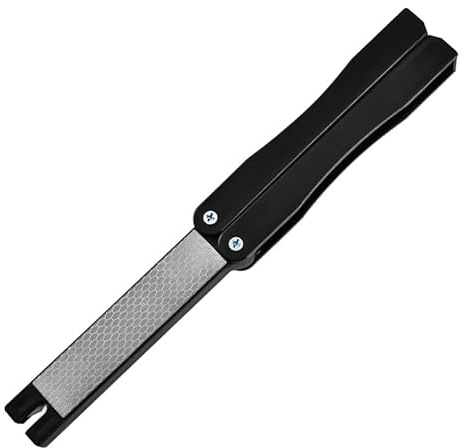 Zodazoqa Affilacoltelli, grana 400/600, pietra affilatrice diamantata doppia pieghevole per la borsa, pratica pietra per affilare su entrambi i lati, per esterni, campeggio, cucina e giardino, nero