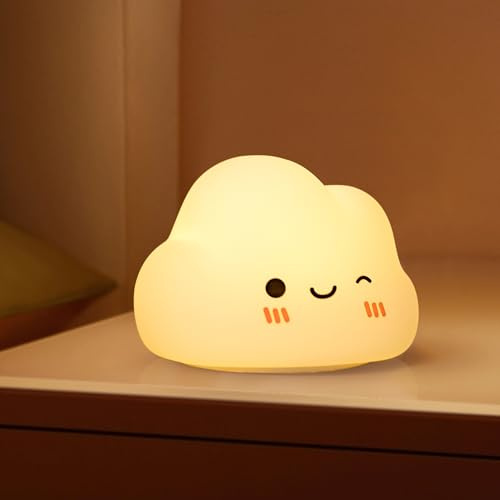 Annmore Nachtlicht Kinder Wolke, Farbwechsel, Wiederaufladbar, Dimmbar | Stilllicht, Stimmungslicht, Schlummerlicht, Nachtlampe, Einschlafhilfe für Babyzimmer, Geschenk zur Geburt
