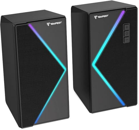 Tempest Altavoces PC M40 Pro 2.0, RGB, Bluetooth 5.3, Jack 3.5mm + USB, Señal/Ruido 65dB, Altavoces Gaming
