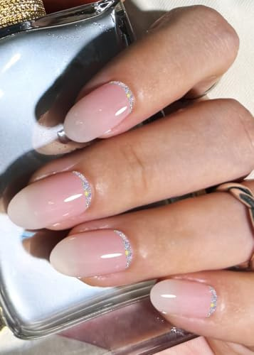 UV Free Gel Nagelfolie, 22 pcs Rosa Ombre-Glitzer Nagelfolien Selbstklebend No UV für Nagel DIY zu Hause