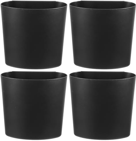 TOYANDONA 4 Cestas Colgantes Negras para Carrito, Contenedor Compacto para Artículos Diversos, Cubo Colgante Plástico Resistente, Portavasos para Almacenamiento en Hogar, Salón y Tienda