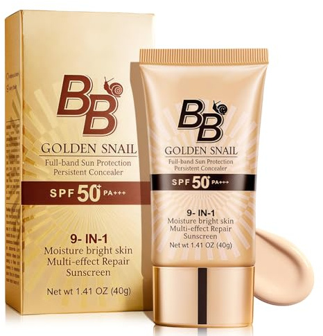 BB Cream Facial con Color SPF 50+, Crema Hidratante con Protección Solar, Cobertura Natural y Acabado Uniforme, Base de Maquillaje Ligera, Apta para Todo Tipo de Piel, 40g